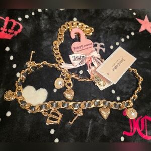 Juicy Couture Chain/Leather Adjustable Charm Belt